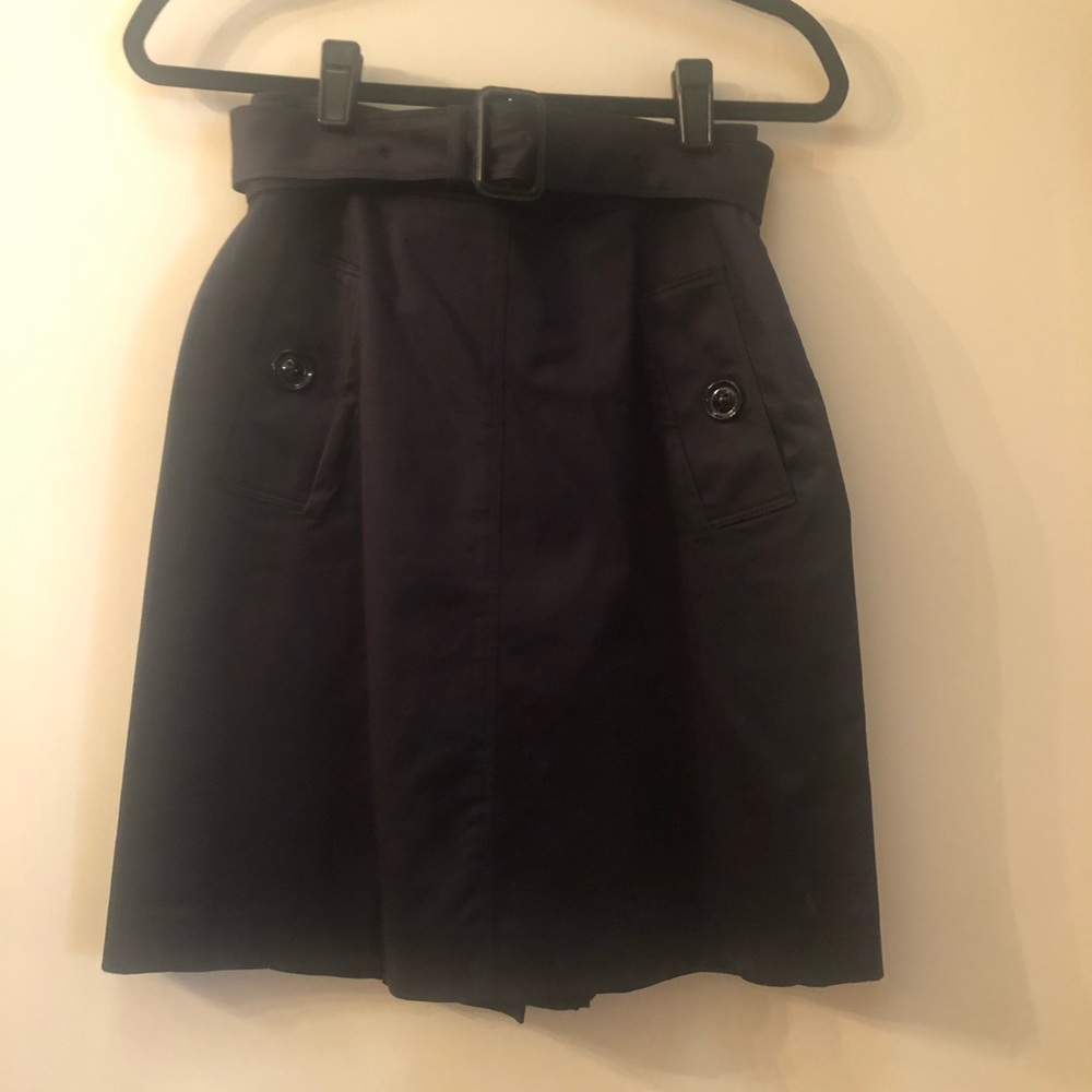 Burberry black high waisted belted skirt